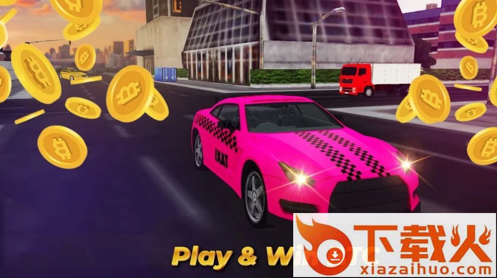 粉色城市汽车（Passengers City Taxi Driver 3D）截图2