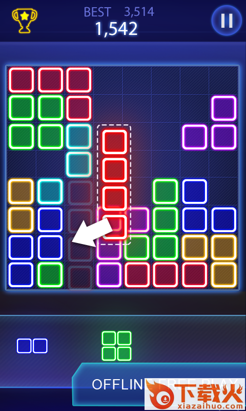 Puzzle Game Glow Block(荧光块1010游戏下载)截图1