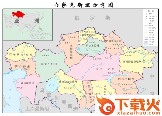 哈萨克斯坦地图中文版