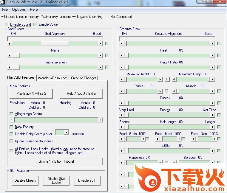 黑与白2v1.2修改器 简体中文版 截图1