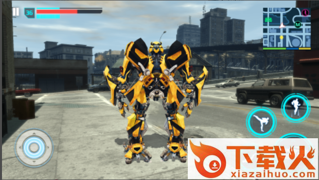 飞行警察机器人变形金刚模拟器(Flying Police Robot Game)截图1