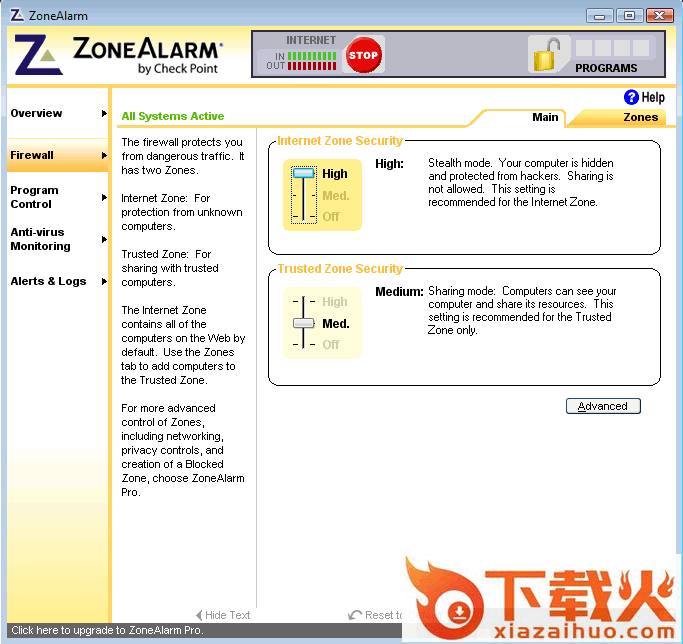 个人防火墙ZoneAlarm Free Firewall v11.0.0.38 免费版 截图1