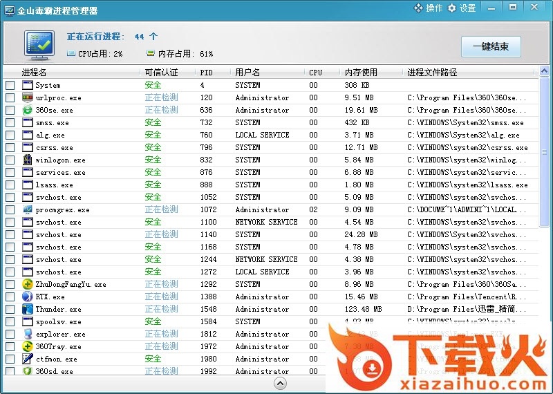 金山进程管理器绿色版