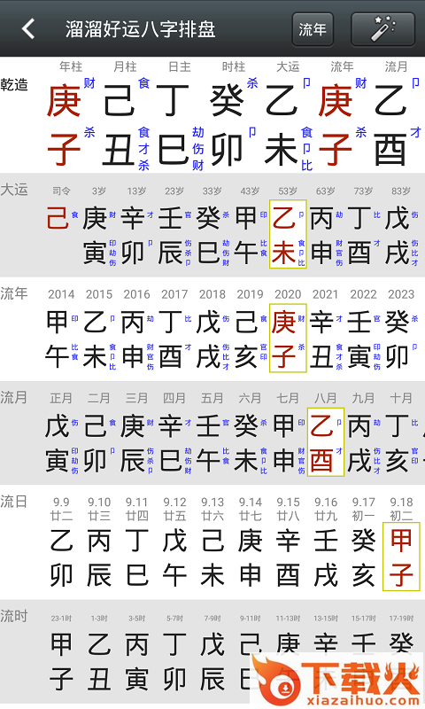溜溜好运八字排盘app截图1