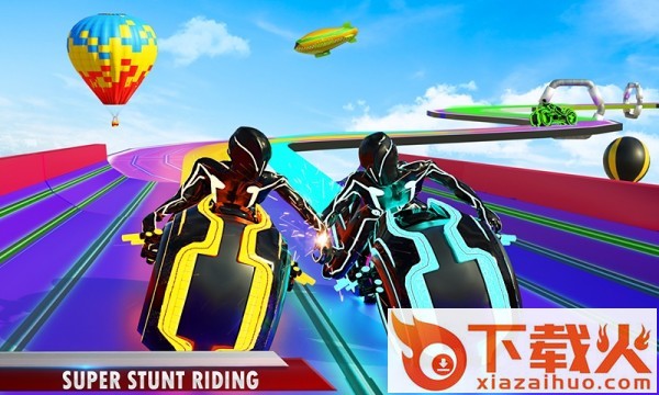 霓虹赛车坡道(Light Bike Stunt)截图3