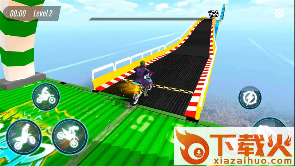 巨型坡道摩托特技3D(SuperHero Bike)截图2