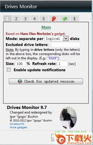 硬盘监视桌面小工具(DrivesMonitor) v14.1 绿色版 截图1