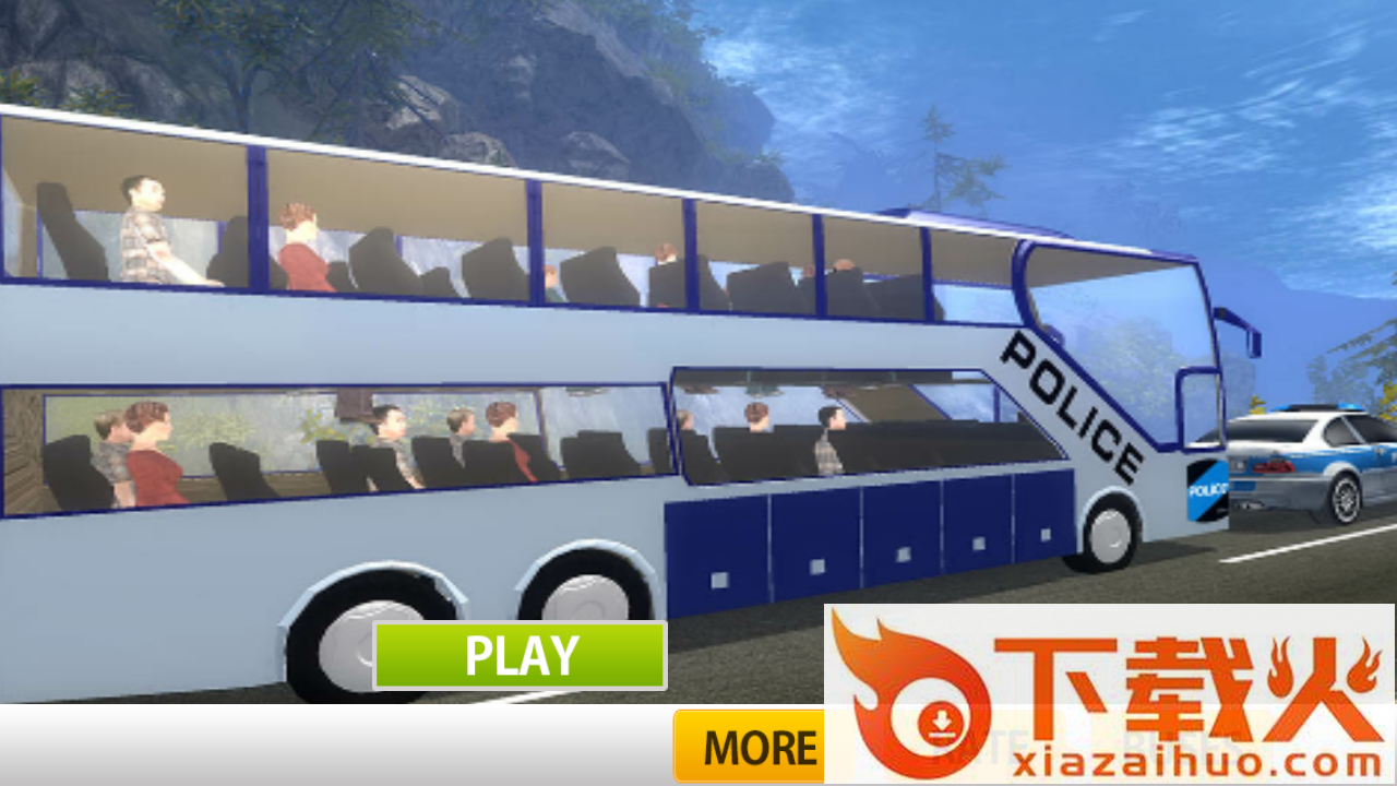 Police Bus Hill Climb Driver(警车爬坡司机游戏)截图1